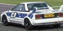 Rear view of F800 EAM down the main straight at Donnington